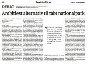 Debatindlæg i Bornholms Tidende den 13.9.2016