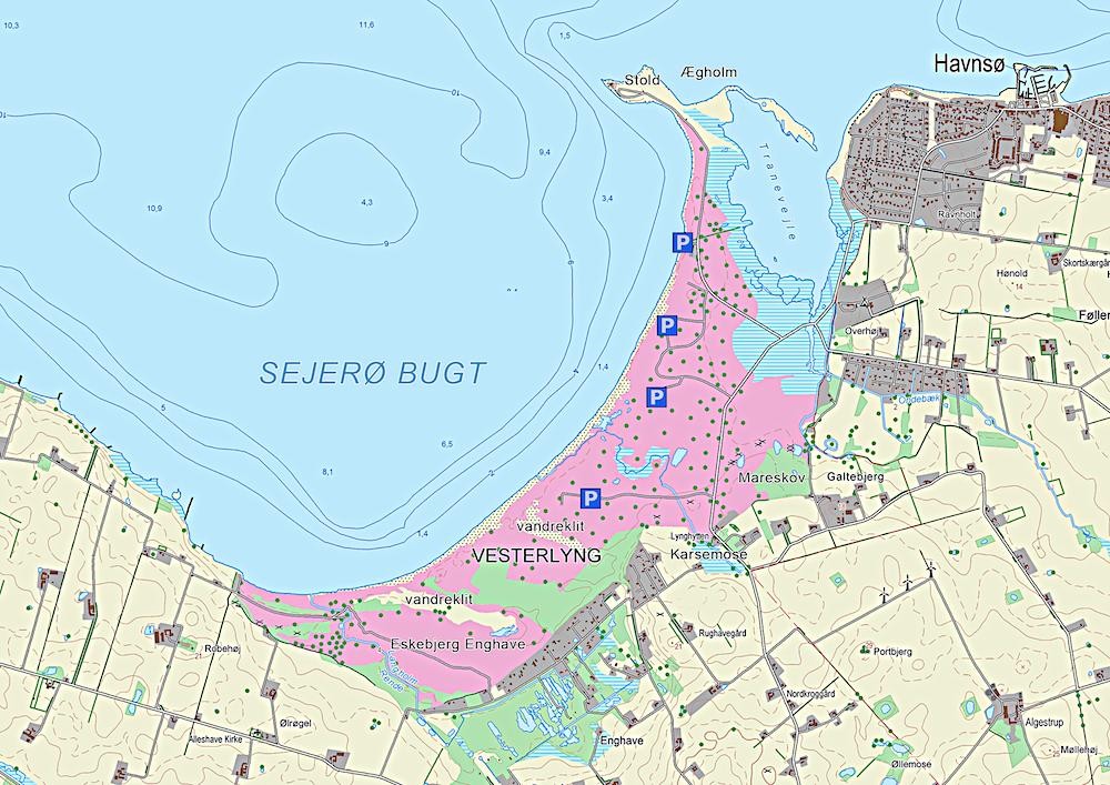 Kort over Eskebjerg Vesterlyng (indeholder data fra Geodatastyrelsen, Matrikelkortet, WMS-tjeneste)